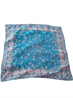 Emilio Pucci Teal Blue Silk Scarf